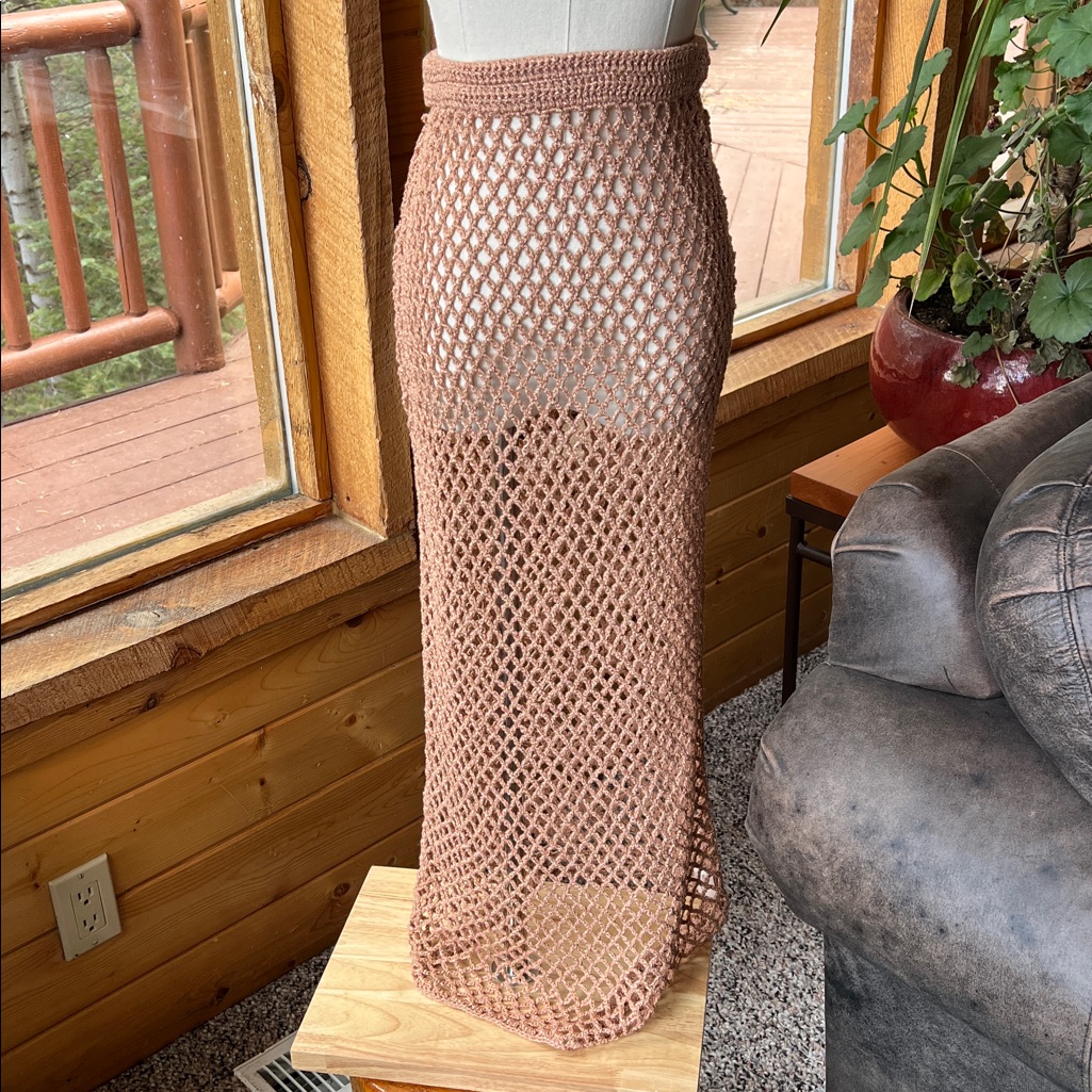 Line And Dot Glimmer Crochet Skirt Nwt